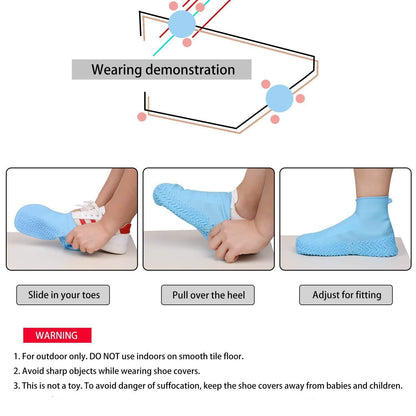 Shoe Cover-Silicone Reusable Anti skid Waterproof Boot Cover Shoe Protector for Monsoon