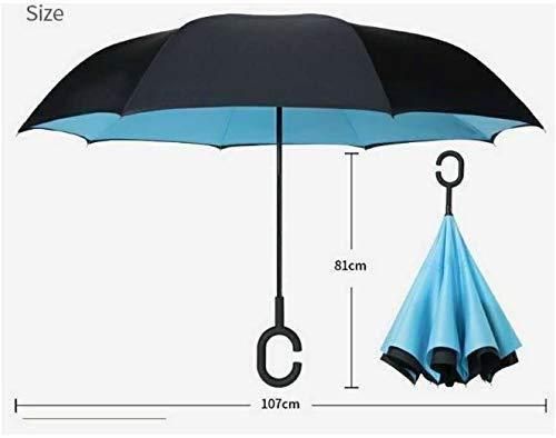 Double Layer Inverted Reversible No Drip Umbrella with C-Shape Handle for Women and Men (Multicolor) for Monsoon